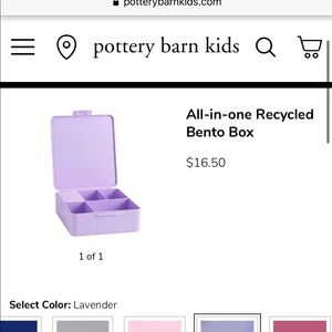 2 pottery barn kids bento boxes in lavender